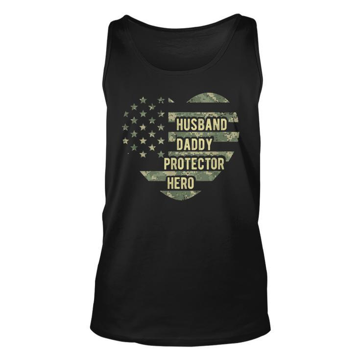 Mens Mens Husband Daddy Protector Heart Camoflage Fathers Day Tank Top