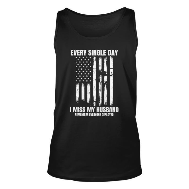Womens Husband Remember Everyone Deployed Red Friday Military Flag Tank Top