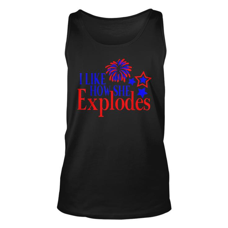 I Like How She Explodes Funny 4Th Of July Matching Couple  Unisex Tank Top