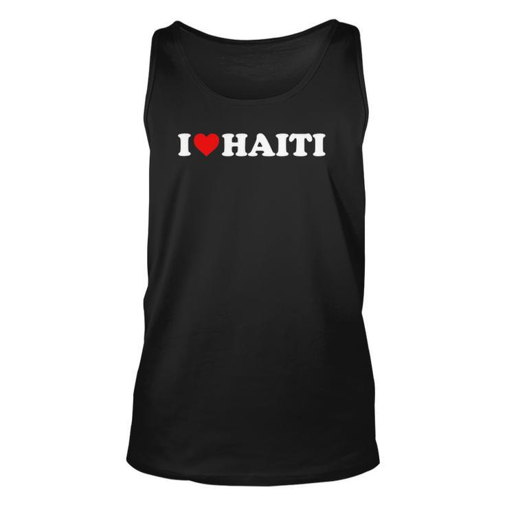 I Love Haiti - Red Heart Unisex Tank Top