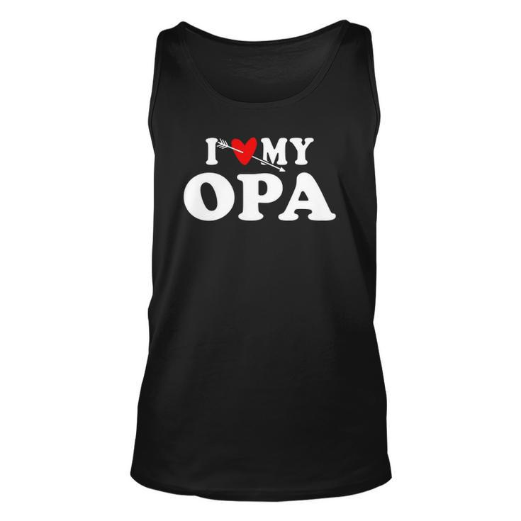 I Love My Opa With Heart Wear For Grandson Granddaughter Unisex Tank Top