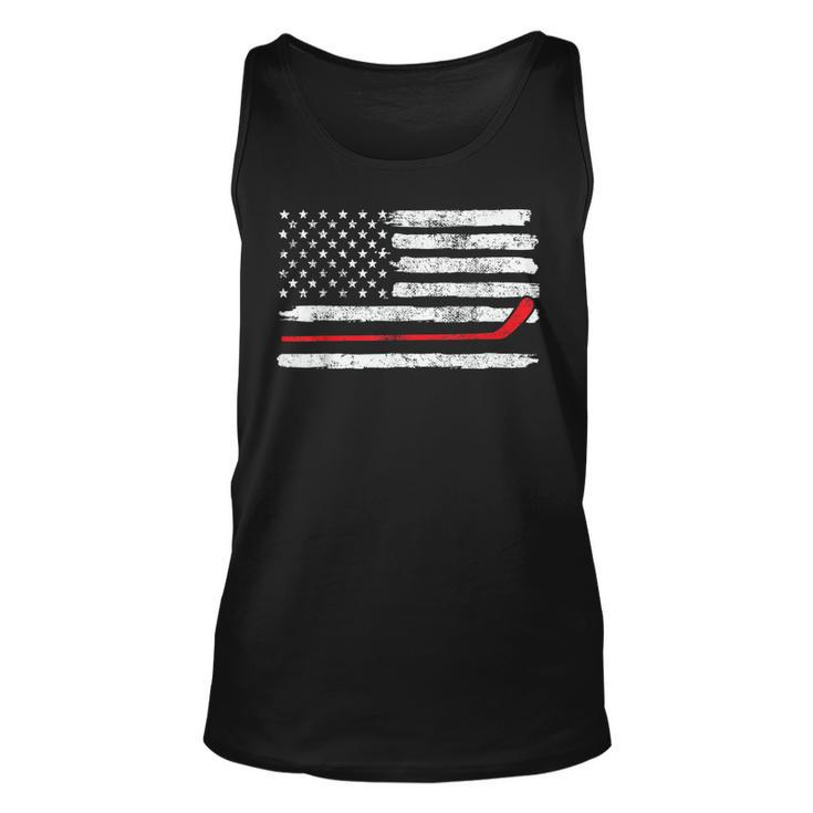 Ice Hockey Player Usa American Flag 4Th Of July Vintage  Unisex Tank Top