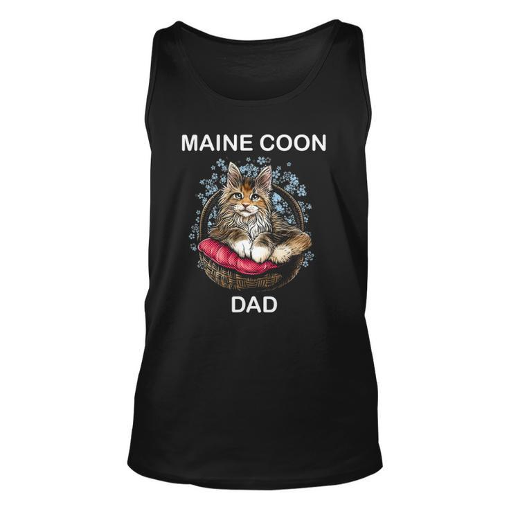Illustration Art Of Maine Coon Cat For Mens Dad Daddy Father Tank Top
