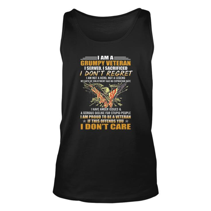 Im A Grumpy Veteran Fathers Day From Son Daughter Unisex Tank Top