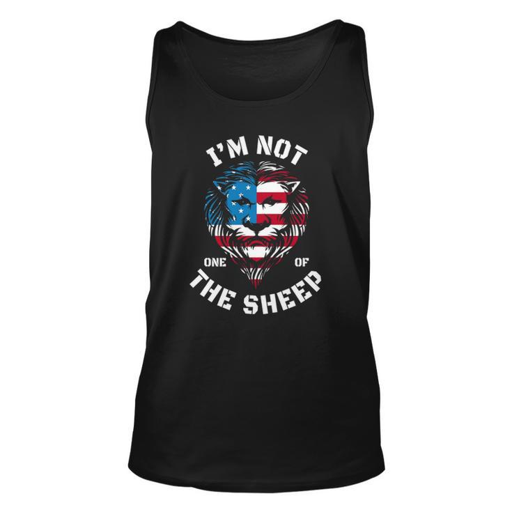 Im Not One Of The Sheep 4Th Of July Lion Tee American Flag  Unisex Tank Top