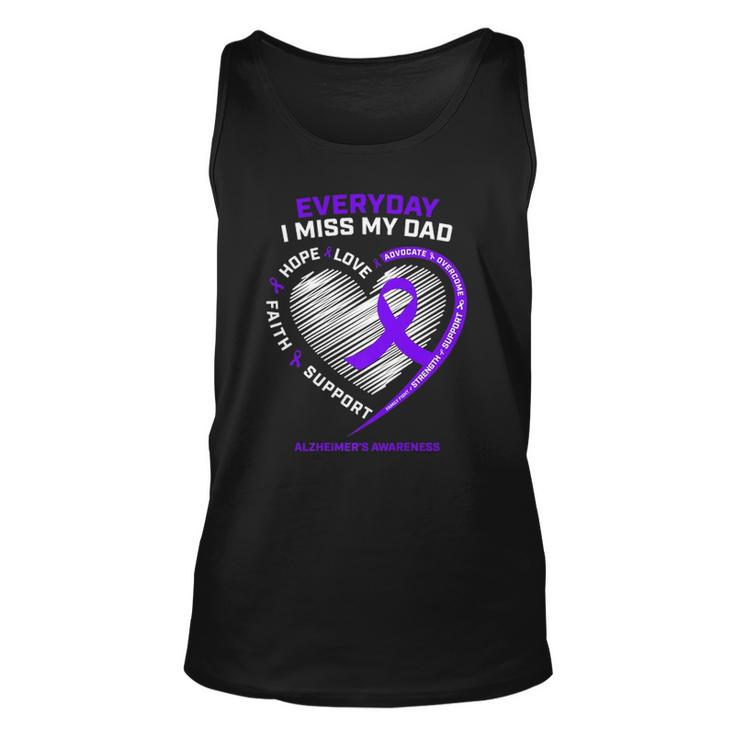In Memory Dad Purple Alzheimers Awareness Unisex Tank Top