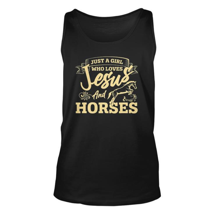Jesus And Horses Horse Lover Girls Women Horseback Riding Unisex Tank Top