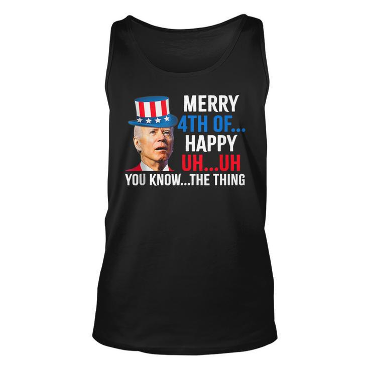 Joe Biden Confused Merry Happy Funny 4Th Of July  Unisex Tank Top