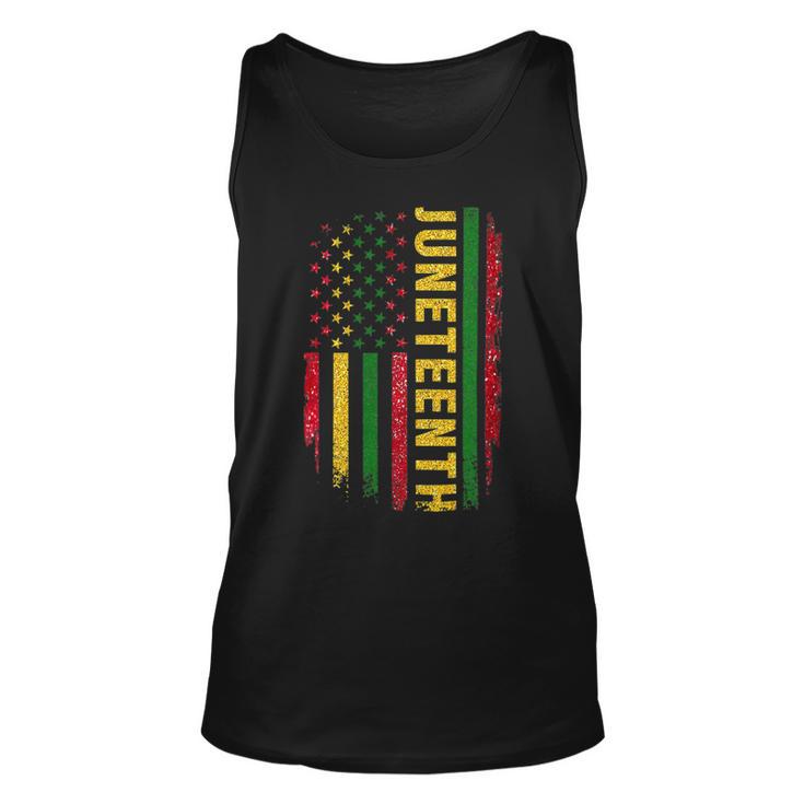 Juneteenth Us Flag Black King Melanin Dad Men Fathers Day Unisex Tank Top