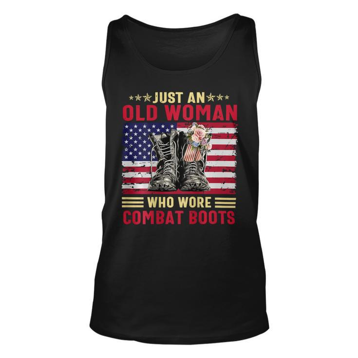 Just An Old Woman Who Wore Combat Boots T-Shirt Unisex Tank Top