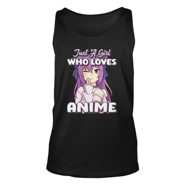 Just A Girl Who Loves Anime Peace Symbol V Fingers Fun Tank Top