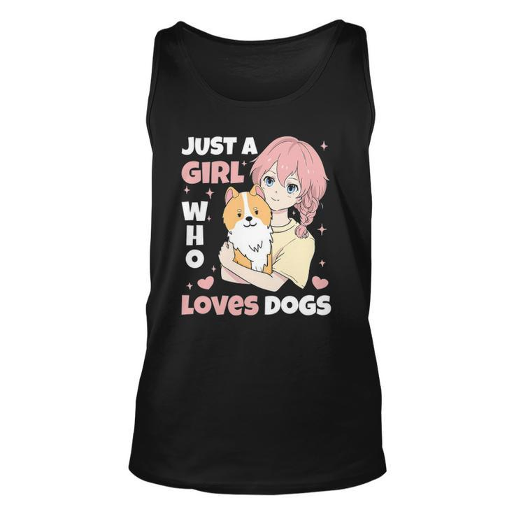 Just A Girl Who Loves Dogs Cute Corgi Lover Outfit & Apparel Tank Top