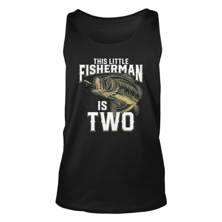 Kids 2 Years Old Fishing Birthday Party Fisherman 2Nd For Boy Tank Top