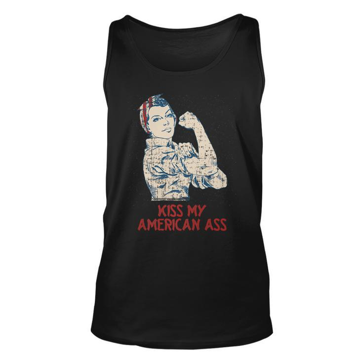 Kiss My American Ass 4Th Of July Dad Jokes Fourth Of July   Unisex Tank Top