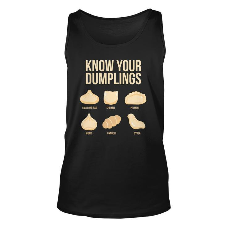 Know Your Dumplings Funny Food Lovers Dim Sum Unisex Tank Top