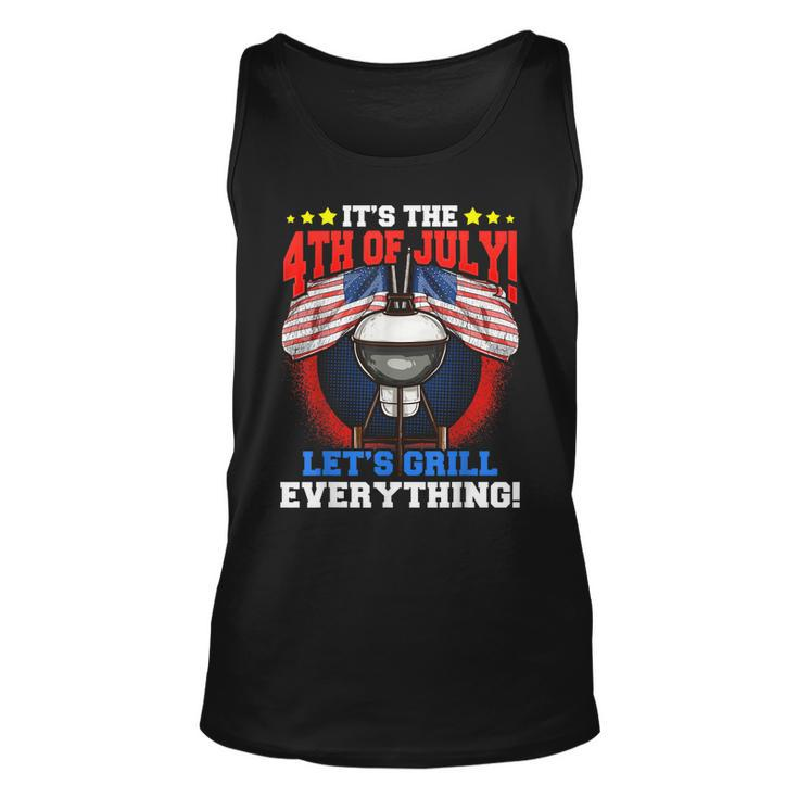 Lets Grill Everything Funny Family Bbq Dad 4Th Of July  Unisex Tank Top