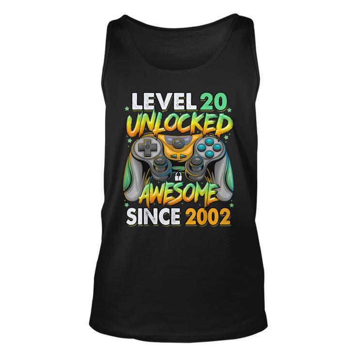 Level 20 Unlocked Awesome Since 2002 20Th Birthday Gaming  V3 Unisex Tank Top