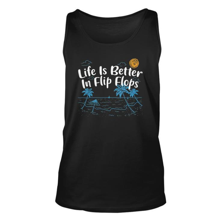 Womens Life Is Better In Flip Flops Beach Lover Summer Beach Bum Tank Top
