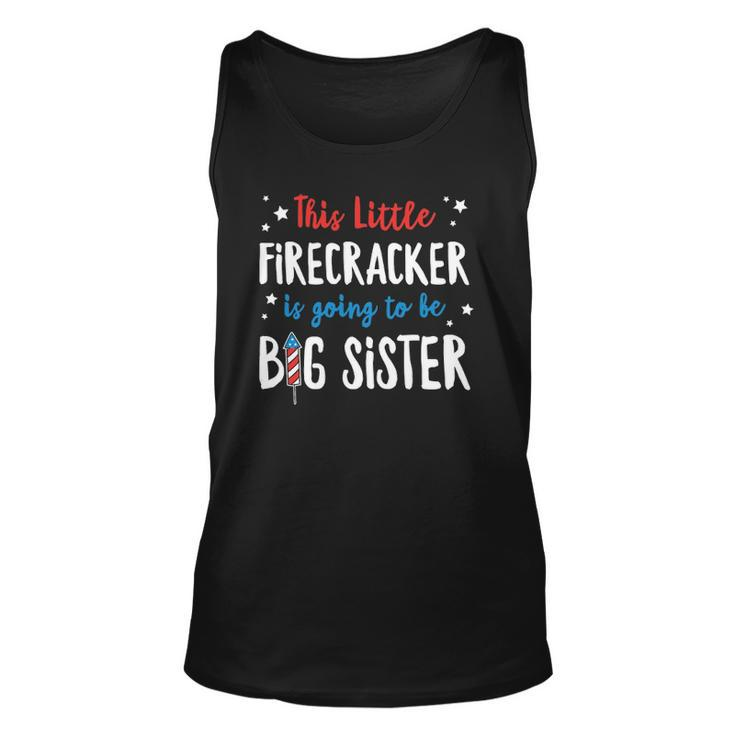 Little Firecracker Pregnancy Announcement 4Th Of July Girls Unisex Tank Top