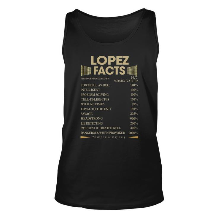 Lopez Name Gift   Lopez Facts Unisex Tank Top