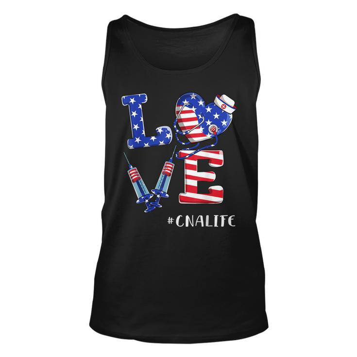 Love Cna Life Nurse 4Th Of July American Flag Patriotic  Unisex Tank Top