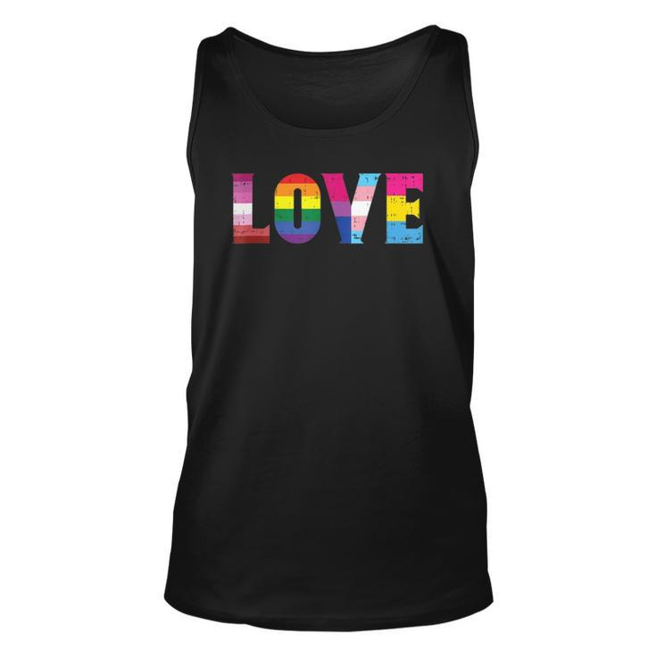 Love Lgbtq Pride Ally Lesbian Gay Bisexual Trans Pansexual  Unisex Tank Top