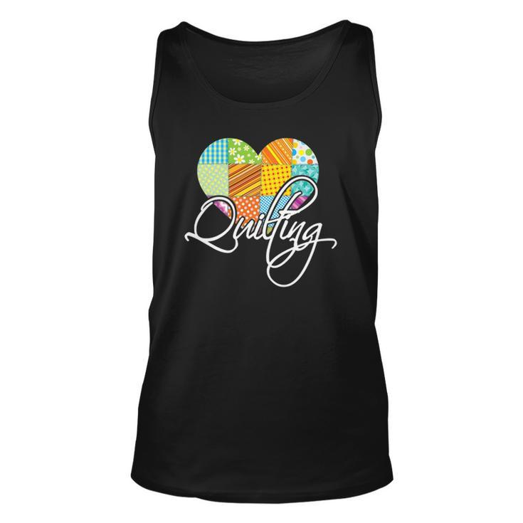 Love Quilting Heart Quilting Unisex Tank Top