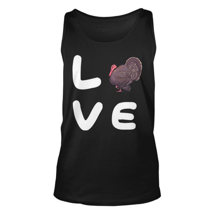 Love Turkeys Funny Turkey Thanksgiving 16 Shirt Unisex Tank Top