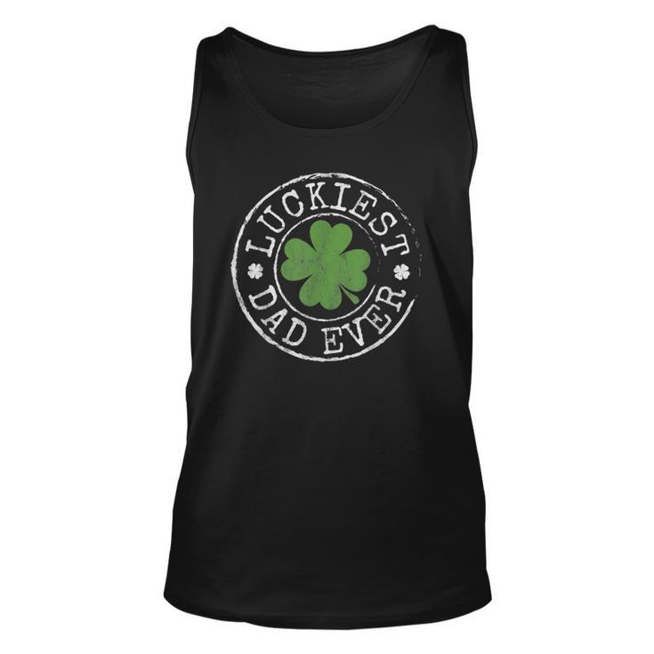 Luckiest Dad Ever Shamrocks Lucky Father St Patricks Day Unisex Tank Top