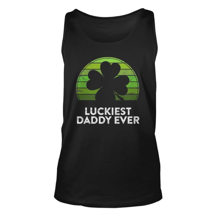 Mens Luckiest Daddy Ever Shamrock Sunset St Patricks Day Dad Tank Top