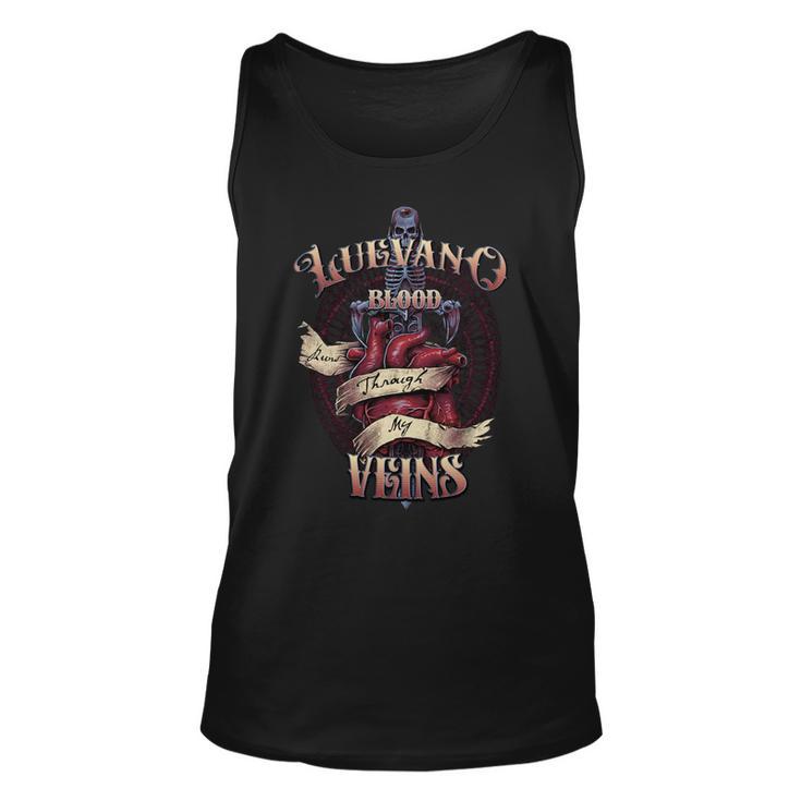 Luevano Blood Runs Through My Veins Name Unisex Tank Top