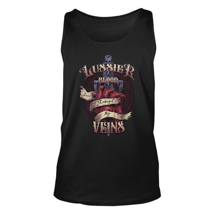 Lussier Blood Runs Through My Veins Name Unisex Tank Top