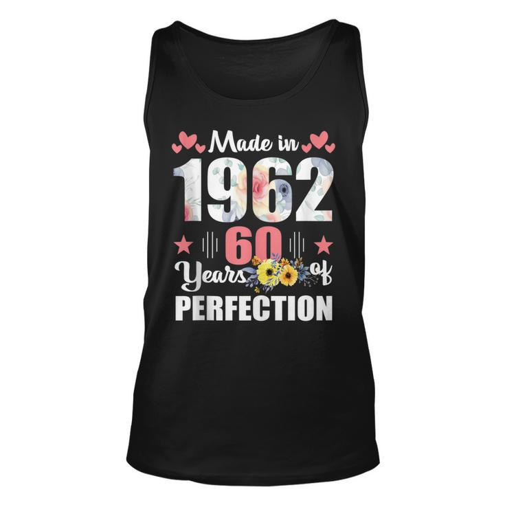 Made 1962 Floral 60 Years Old Family 60Th Birthday 60 Years  Unisex Tank Top