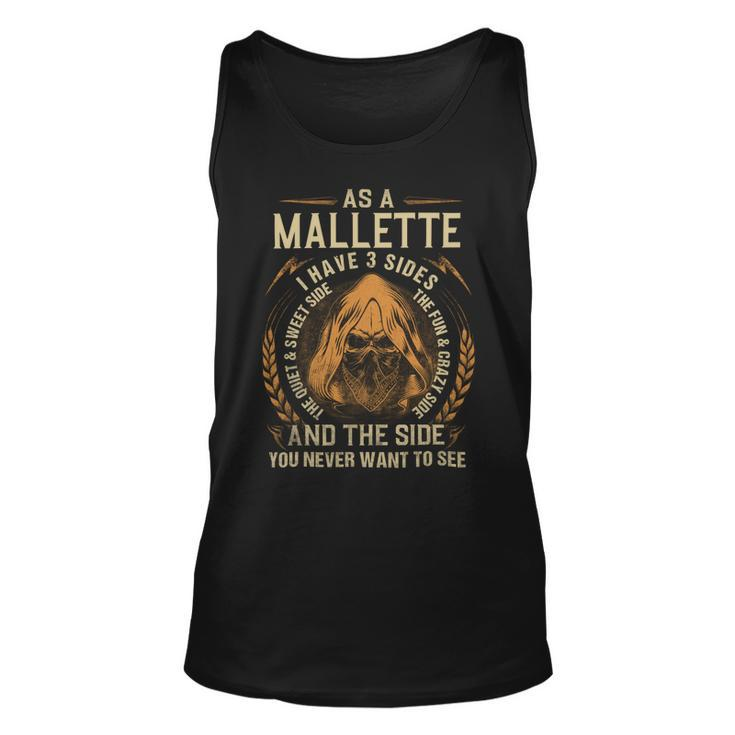 Mallette Name Shirt Mallette Family Name Unisex Tank Top
