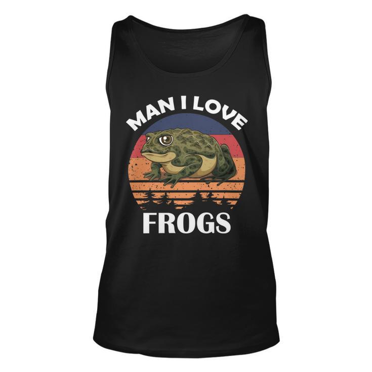 Man I Love Frogs Funny Retro Frog Unisex Tank Top