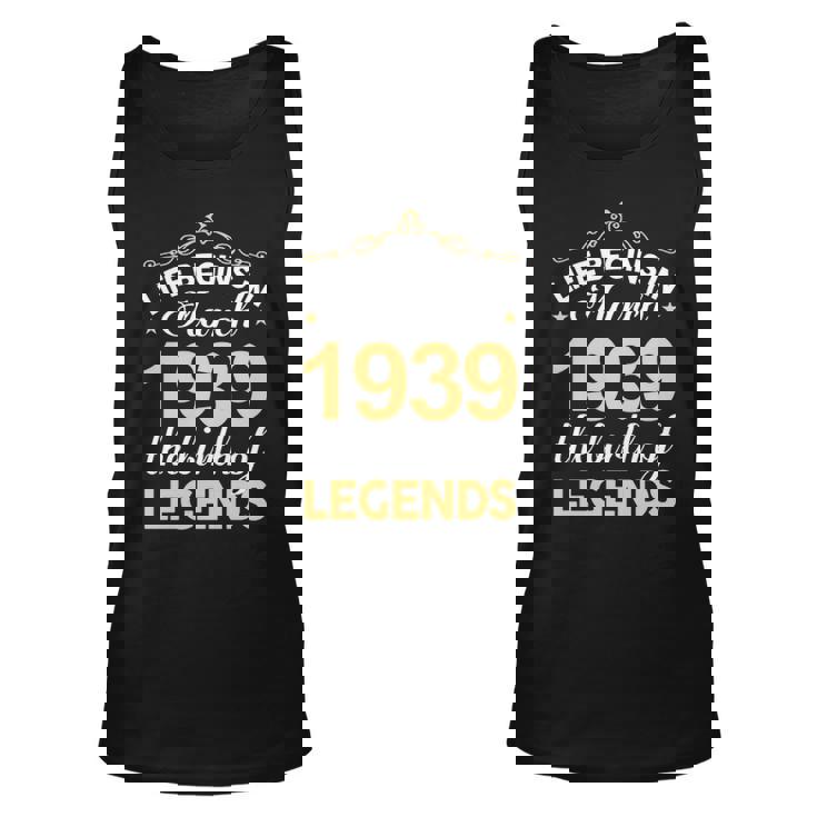 March 1939 Birthday Life Begins In March 1939 V2 Unisex Tank Top