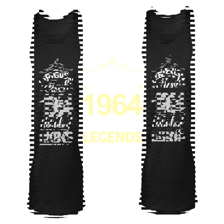 March 1964 Birthday Life Begins In March 1964 V2 Unisex Tank Top