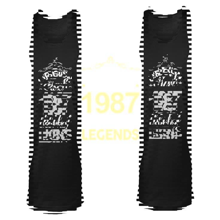 March 1987 Birthday Life Begins In March 1987 V2 Unisex Tank Top