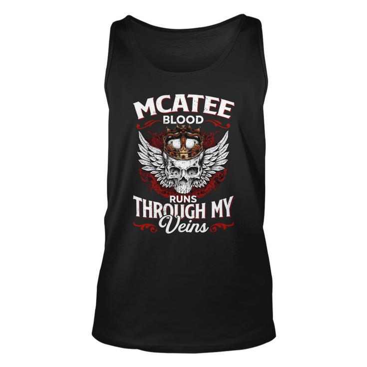 Mcatee Blood Runs Through My Veins Name Unisex Tank Top