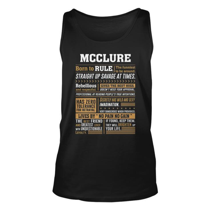 Mcclure Name Gift   Mcclure Born To Rule Unisex Tank Top