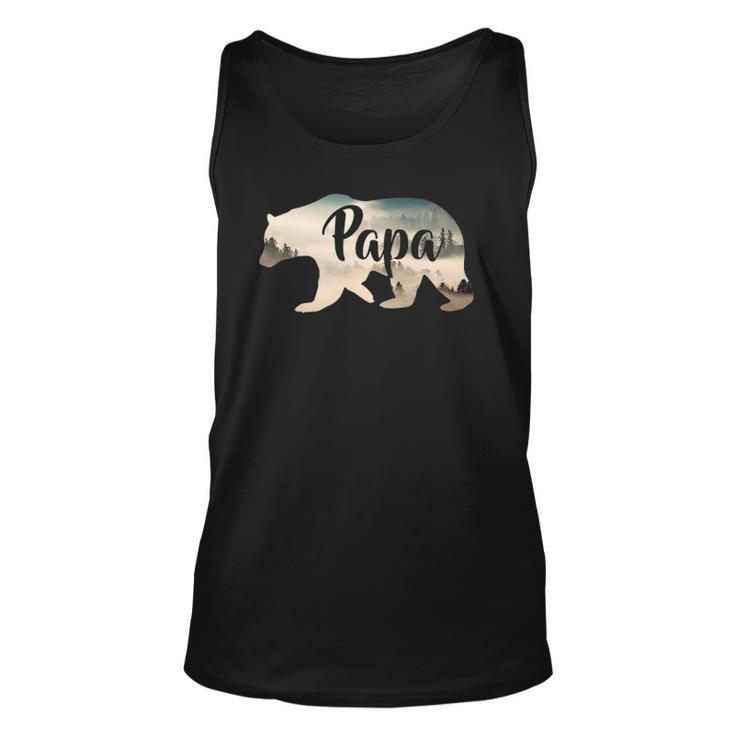 Men Papa Bear & Forest Awesome Camping Gift Unisex Tank Top