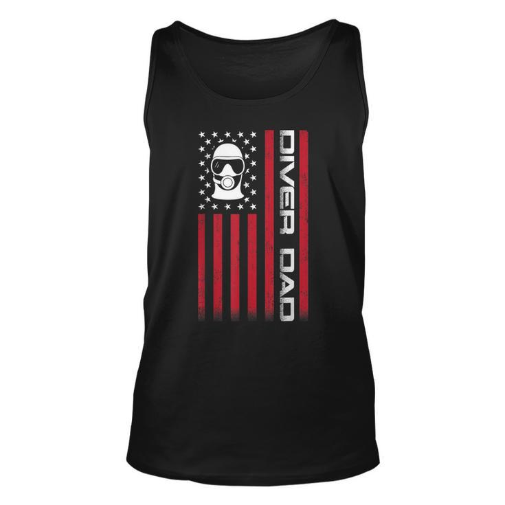 Mens 4Th Of July Us Flag Diver Dad Gift For Fathers Day  Unisex Tank Top