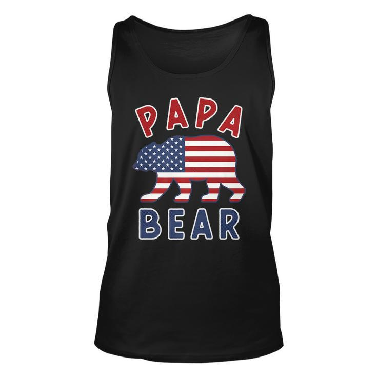 Mens American Flag Papa Bear 4Th Of July Usa Patriotic Dad  V2 Unisex Tank Top
