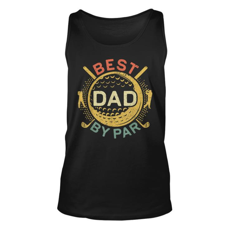 Mens Best Dad By Par  Golf Lover Fathers Day   Unisex Tank Top