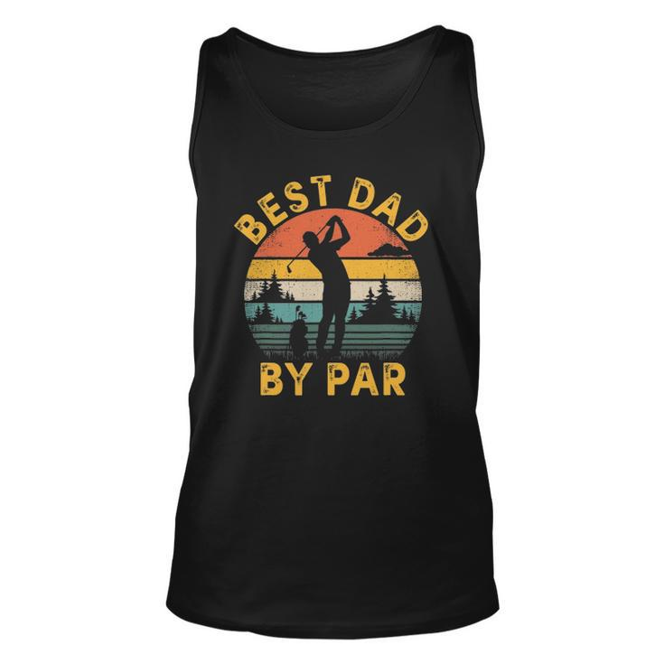 Mens Best Dad By Par Golfing Fathers Day Golf Lover Unisex Tank Top