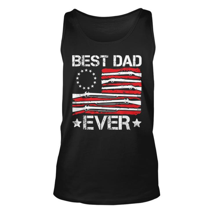 Mens Best Dad Ever Gun Rights American Flag Daddy 4Th Of July  Unisex Tank Top