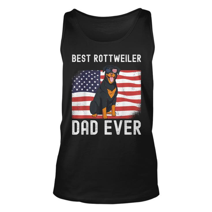 Mens Best Rottweiler Dad Ever American Flag 4Th Of July Rottie  Unisex Tank Top