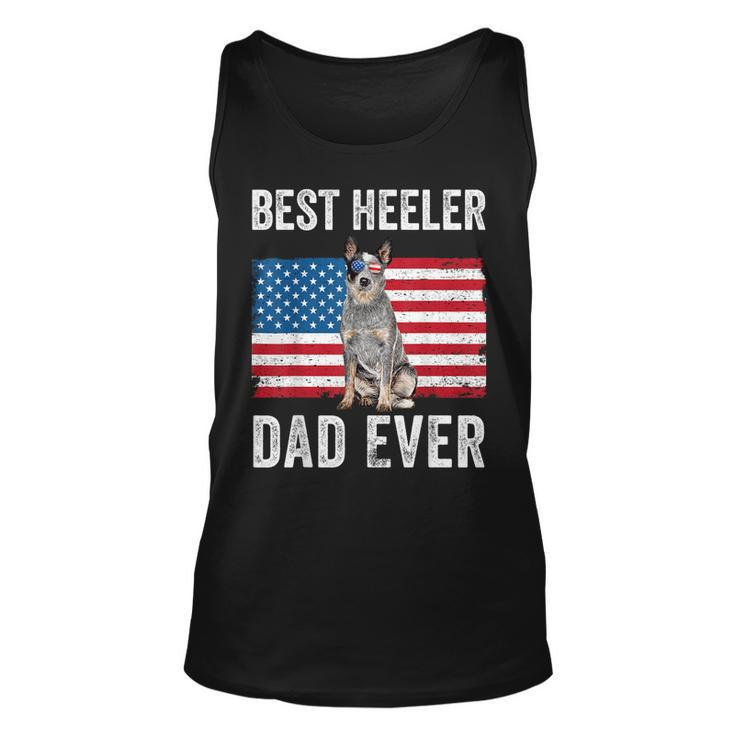 Mens Blue Heeler Dad Australian Cattle Dog Lover American Flag Unisex Tank Top