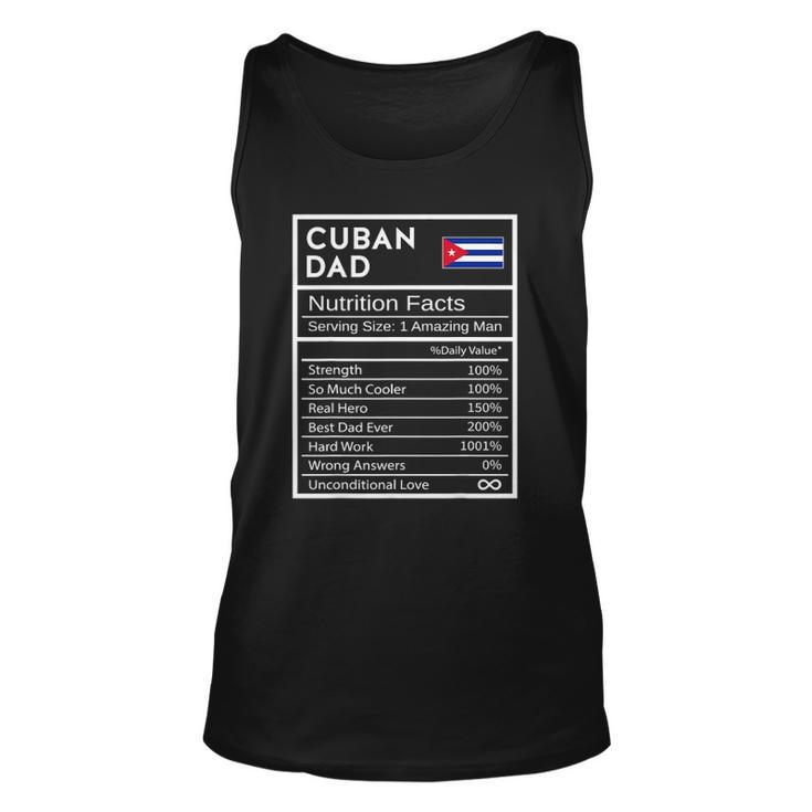 Mens Cuban Dad Nutrition Facts National Pride Gift For Dad Unisex Tank Top