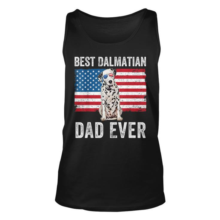 Mens Dalmatian Dad American Flag Dog Lover Owner Dalmatian Dog Unisex Tank Top